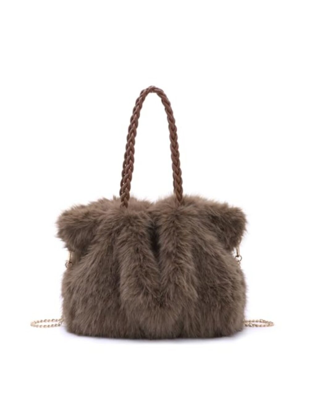 Faux Fur Fluffy Tote Bag Fuzzy Crossbody Shoulder Purse